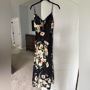 Floral Black Midi Dress